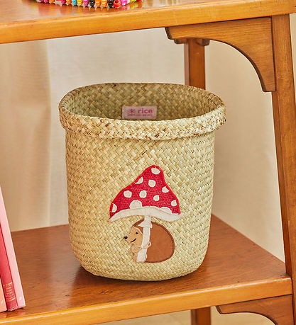 Rice Opbevaringskurv - Raffia/Søgræs - Happy Forest - 20x20 cm -