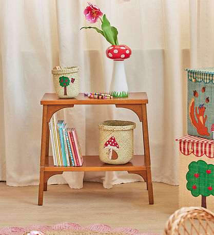 Rice Opbevaringskurv - Raffia/Søgræs - Happy Forest - 20x20 cm -