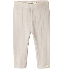 Lil' Atelier Leggins - NbfRachel - Gray Morn m. Hulmønster