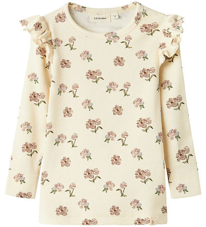 Lil' Atelier Bluse - NmfGavo Eko - Rib -  Turtledove/PEONY