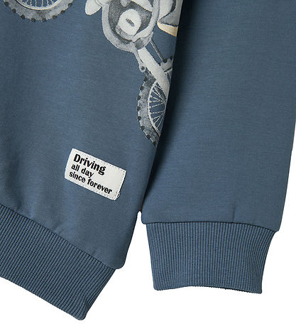 Name It Sweatshirt - NmmTeodor - China Blue m. Motorcykelprint