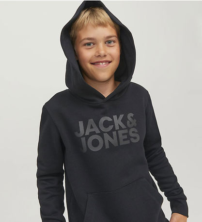 Jack & Jones Hættetrøje - Noos - JjeCorp - Black/JR/lLarge Print
