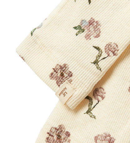 Lil' Atelier Leggings - Rib - NmfGavo - Turtledove/PEONY