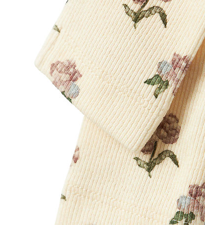 Lil' Atelier Leggins - Rib - NbfGavo - Turtledove/PEONY