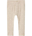 Lil' Atelier Leggins - Rib - NbfGago - Gray Morn/HEART