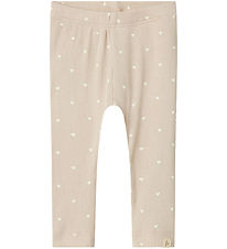 Lil' Atelier Leggins - Rib - NbfGago - Gray Morn/HEART