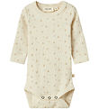 Lil' Atelier Bodysuit L/æ - Rib - NbfGago - Turtledove/Flower