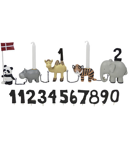 Kids by Friis Fødselsdagstog - Zoo-dyr m. 11 Tal