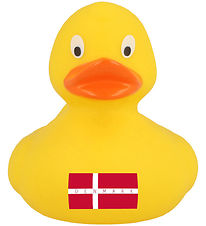 Badeand - Gul And m. Dansk Flag