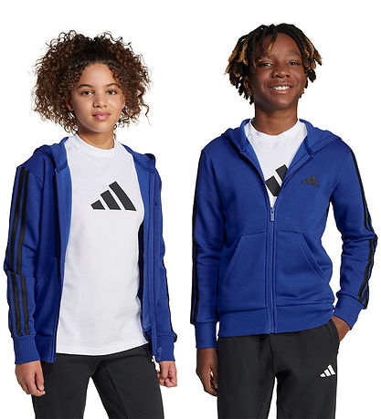 adidas Performance Cardigan - J 3S FL FZ HD - Royalblu/Black