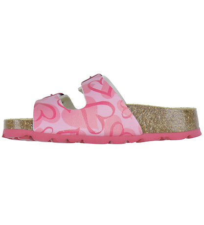 Superfit Sandaler - Fussbettpantoffel - Pink m. Hjerter