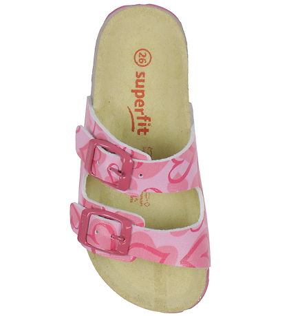 Superfit Sandaler - Fussbettpantoffel - Pink m. Hjerter