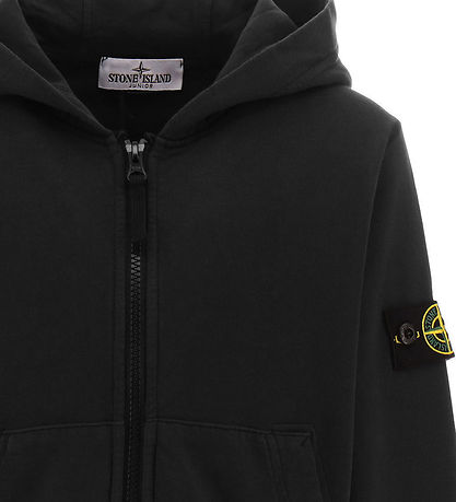 Stone Island Cardigan - Sort m. Logo