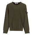 Stone Island Sweatshirt - Military Green m. Logo