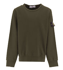 Stone Island Sweatshirt - Military Green m. Logo