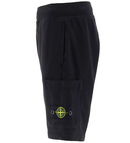 Stone Island Sweatshorts - Sort m. Logo