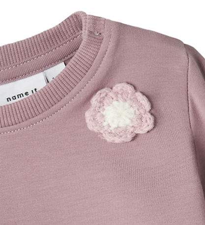 Name It Sweatshirt - NbfTella - Elderberry m. Blomster