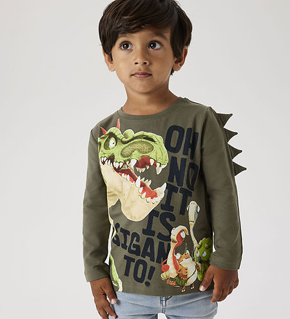 Name It Bluse - NmmDovid Giganto - Dusty Olive m. Print