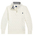 Polo Ralph Lauren Bluse m. Lynlås - Strik - Hvid