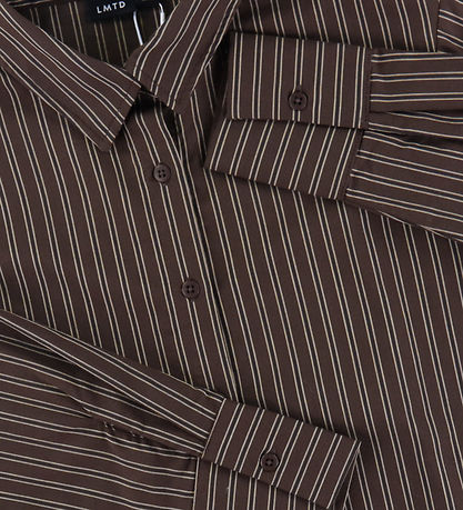 LMTD Skjorte - NlfKelle - Chocolate Brown/Stripes