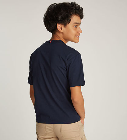 Tommy Hilfiger T-shirt - Flag Fun - Dark Night Navy m. Print