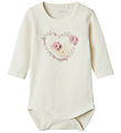 Name It Bodysuit L/æ - NbfTulina - Cloud Dancer w. Print