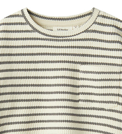 Lil' Atelier Bluse - Rib - NmmTadeo - Turtledove/Pewter