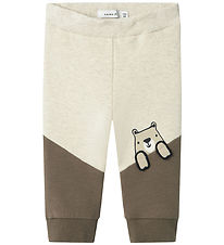 Name It Sweatpants - NbmTonno - Peyote Melange m. Print