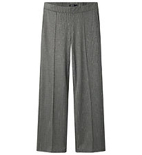 LMTD Bukser - NlfBin - Wide - Light Grey Melange m. Striber