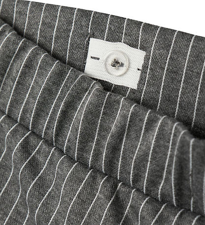 LMTD Bukser - NlfBin - Wide - Light Grey Melange m. Striber