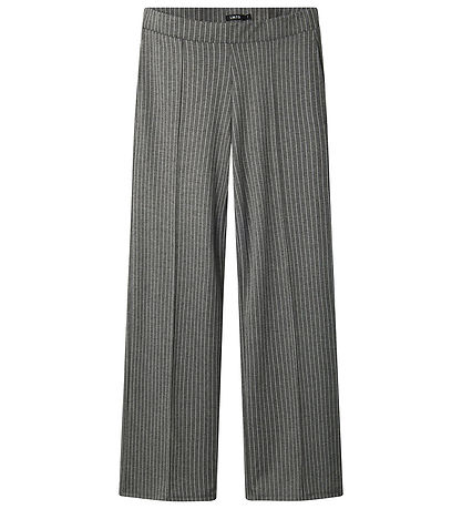 LMTD Bukser - NlfBin - Wide - Light Grey Melange m. Striber