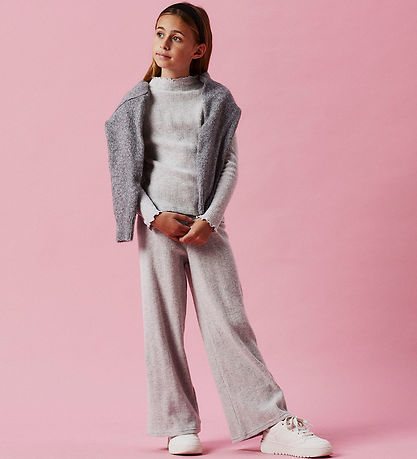 Name It Bukser - Vaflet - NkfTulpu - Light Grey Melange