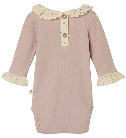 Lil' Atelier Body L/Æ - Rib - NbfTrine - Shadow Gray m. Flæser