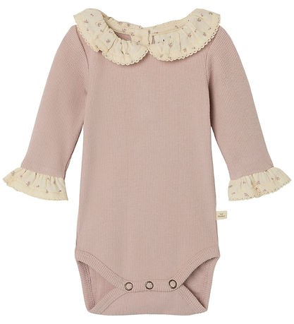 Lil' Atelier Body L/Æ - Rib - NbfTrine - Shadow Gray m. Flæser
