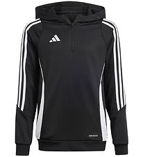adidas Performance Hættetrøje - Tiro24 TRHOODY - Sort/Hvid