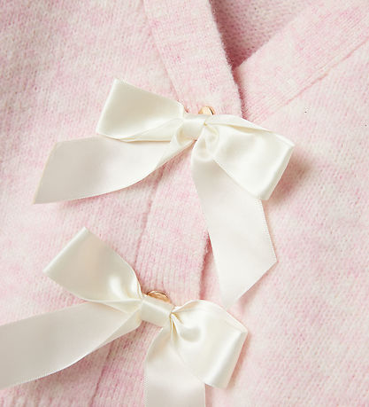 Name It Cardigan - Strik - NkfFrina - Parfait Pink/Cream Bow
