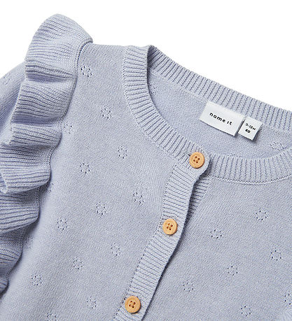 Name It Cardigan - Strik - NbfSomine - Icelandic Blue m. Hulmøns