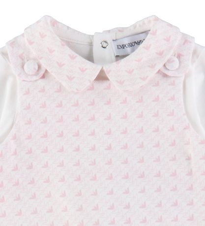 Emporio Armani Sparkedragt/Body l/æ - Hvid/Rosa m. Logoer