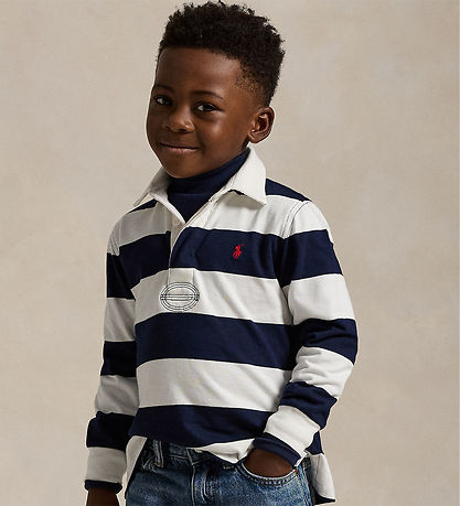Polo Ralph Lauren Polobluse - Navy/Hvidstribet