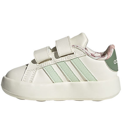 adidas Performance Sko - Grand Court Dino CF - Owhite/Lingrn/Sil