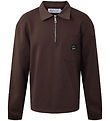 Hound Sweatshirt m. Lynlås - Mørkebrun 