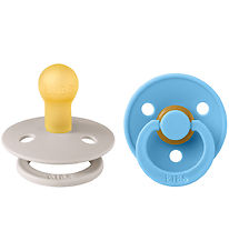 Bibs Colour sutter - Str. 1 - 2-pak - Rund - Mushroom/Breeze