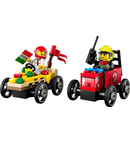 LEGO® City - Racerbilpakke: Pizzabil mod Bran... 60458 - 70 Dele