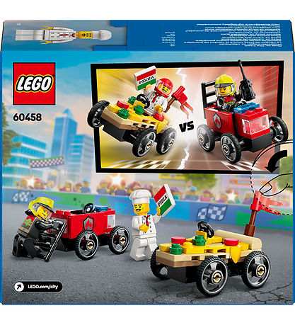 LEGO® City - Racerbilpakke: Pizzabil mod Bran... 60458 - 70 Dele