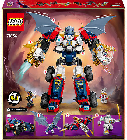 LEGO® Ninjago - Zanes Ultrakombirobot 71834 - 4-i-1 - 1187 Dele