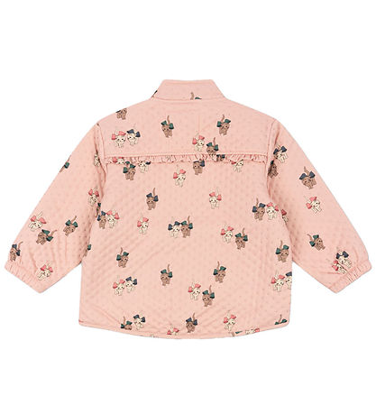 Konges Sløjd Termojakke - Bow Kitty Pink m. Flæser