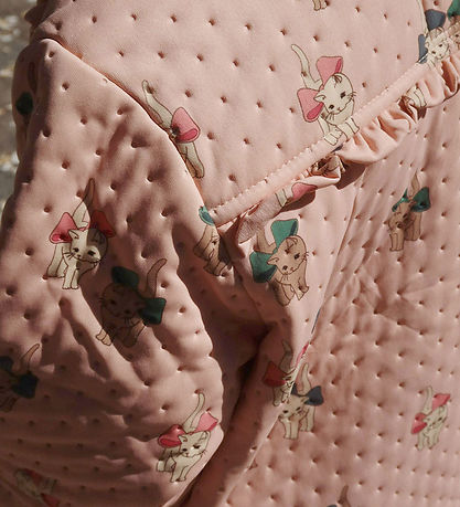 Konges Sløjd Termojakke - Bow Kitty Pink m. Flæser