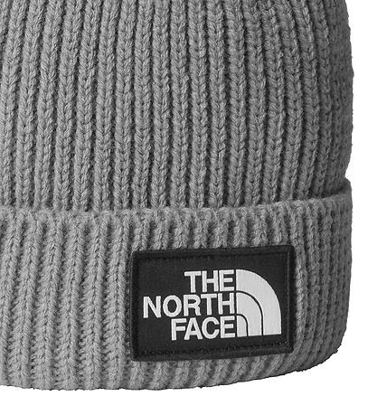 The North Face Hue - Strik - Logo Box Cuffed - Gråmeleret