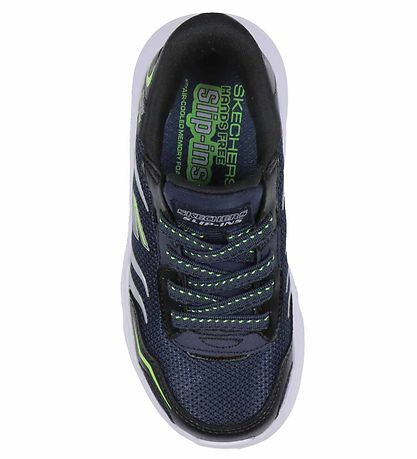 Skechers Sko m. Lys - Meteor Light - Brisk Beams - Navy/Sort