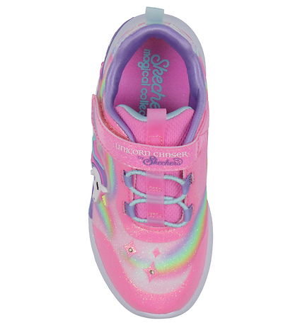 Skechers Sko m. Lys - Unicorn Chaser - Pink/Multi
